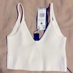 Ivy Park by Adidas, Medium, cream cropped sweater tank top